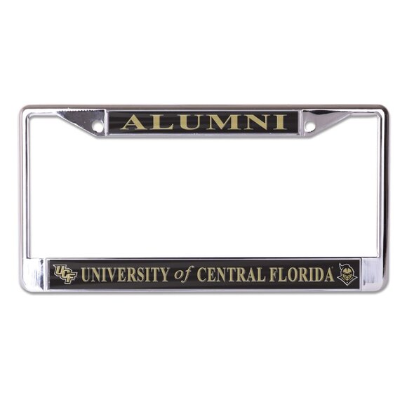 UCF Alumni on Black Background Metal License Plate Frame (Officially Licensed) - Picture 1 of 2